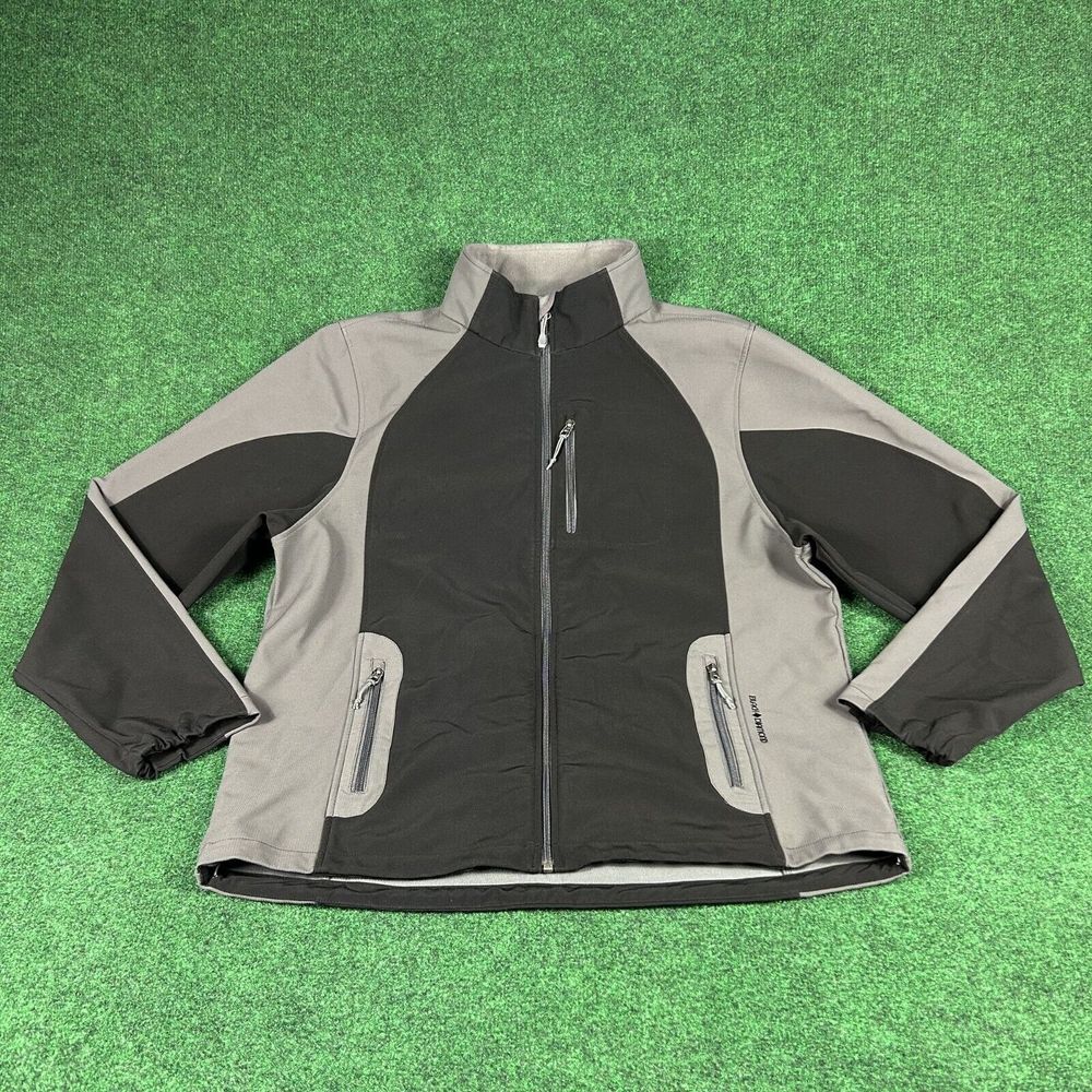 Black Diamond Mens XL Soft Shell Jacket Black Gray Full Zip Outdoors